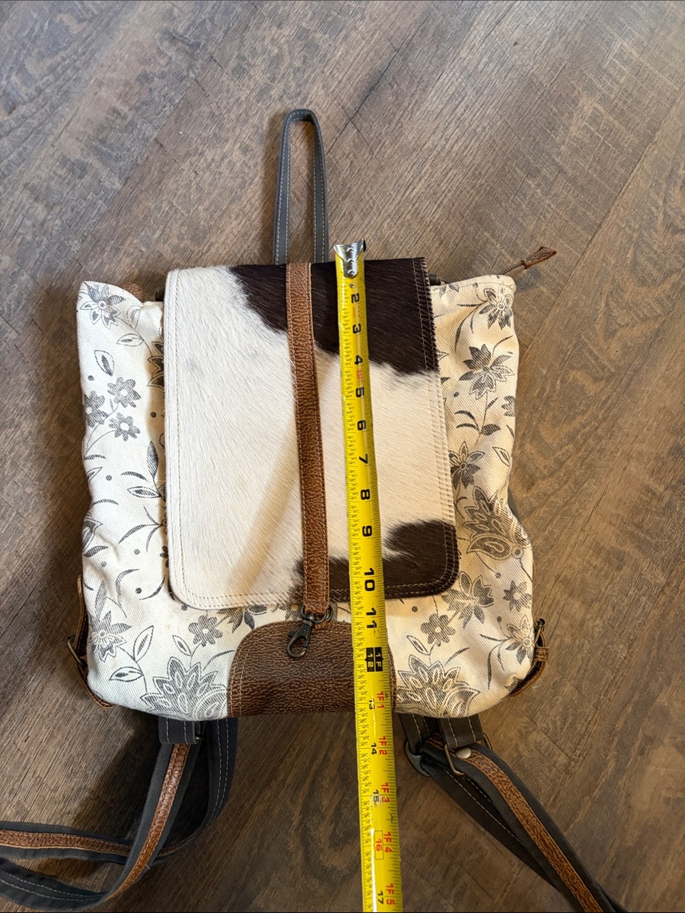 Myra Bag Brown and Cream Backpack - Picture 11 of 12